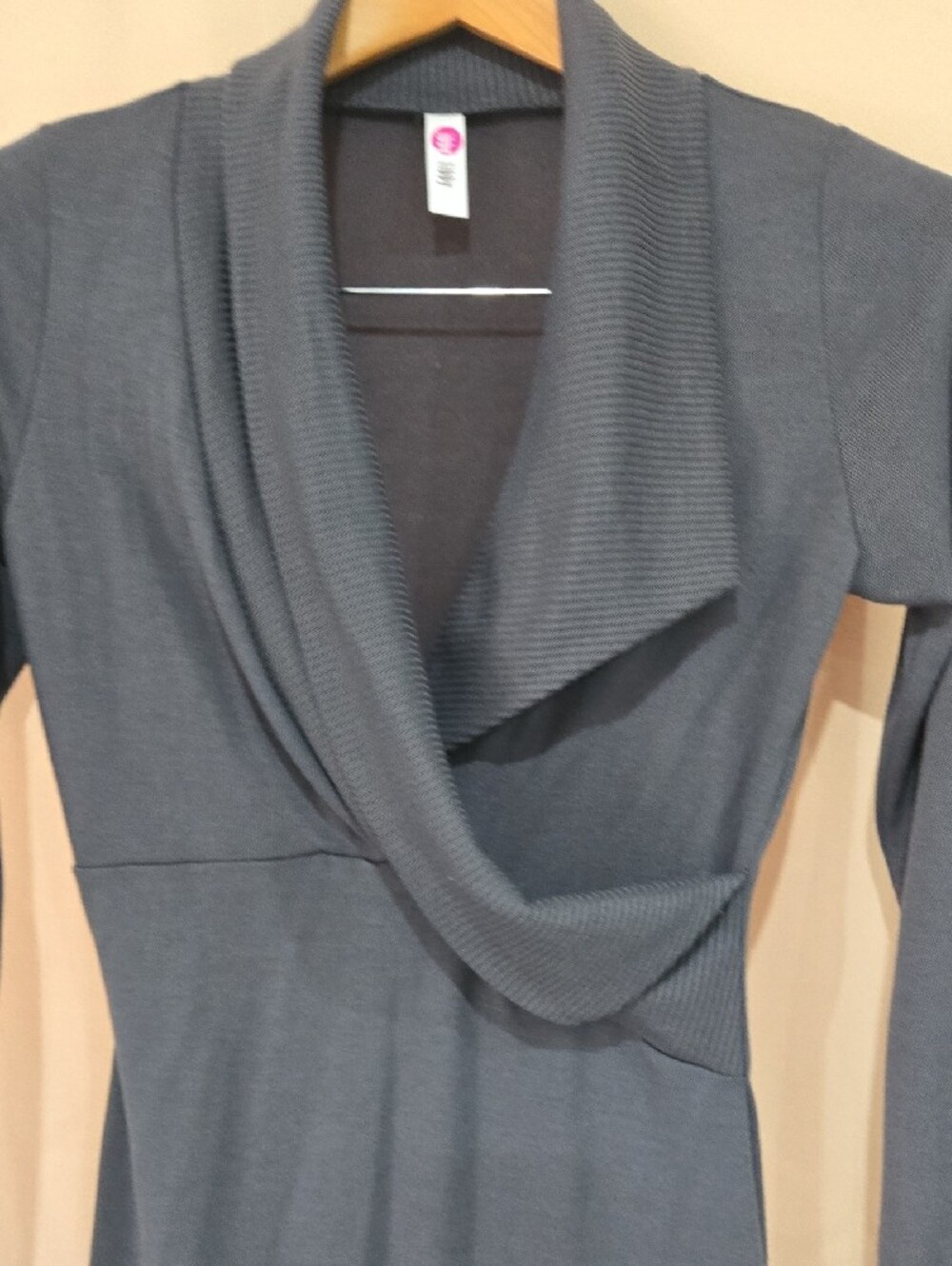 Charcoal Ribbed Shawl-Collar Jacket - Picture 4 of 8
